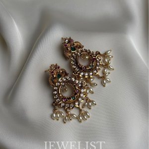 Zarqash Earrings by Jewelist.pk – Ornate Gold and Pearl Earrings