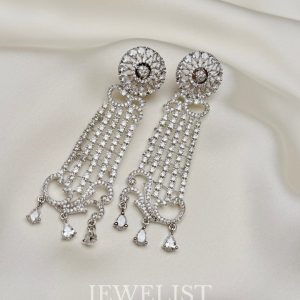 Silver Dangling Chandelier Earrings – Jewelist.pk Jewellery