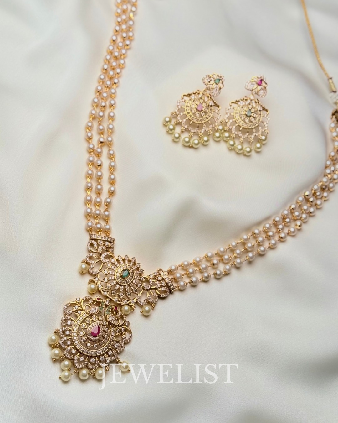 Rehaar Mala Set by Jewelist.pk – Pearl and Stone Necklace