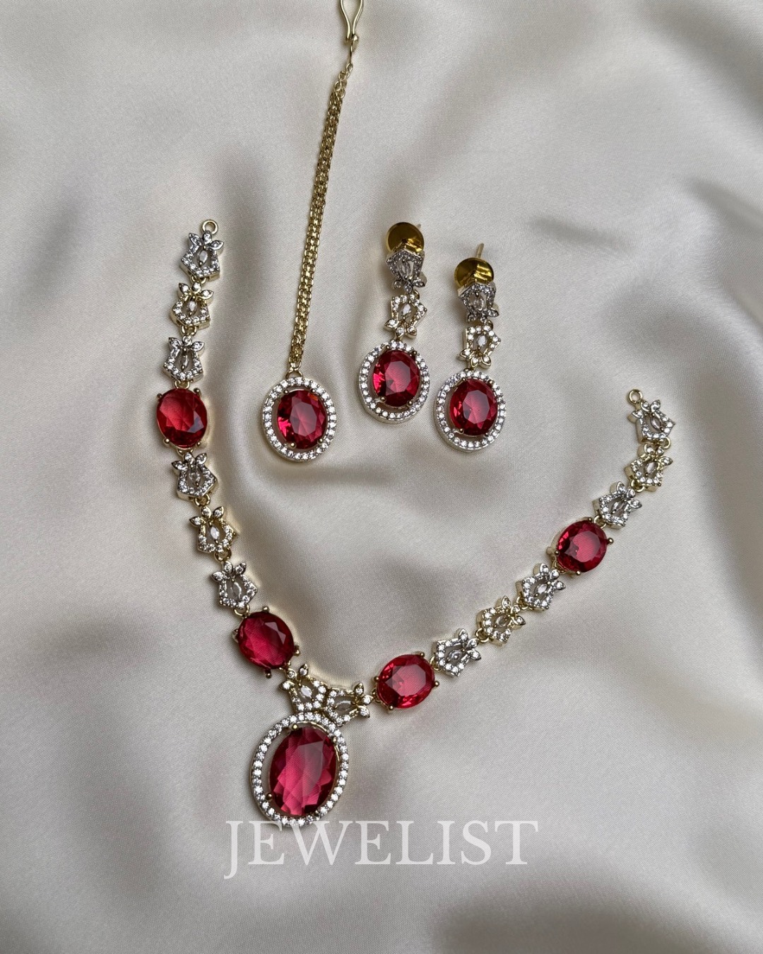 Limelight Crystal Set Earrings – Pakistani Bridal Jewellery