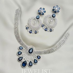 Midnight Fanfare Set by Jewelist.pk – Sapphire Blue Necklace and Earrings