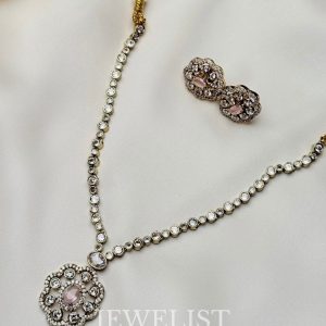 Pink Bezel Necklace and Earrings – Jewelist Jewellery