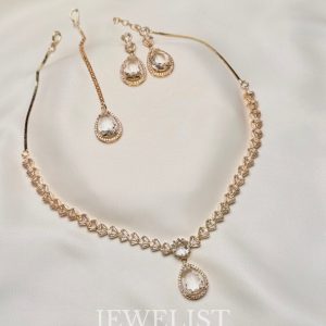 Dewdrop Pear Set by Jewelist.pk – Pakistani Jewellery Necklace and Earrings Set