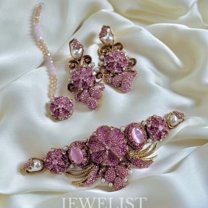 The Gulzar Choker Set Pink Fuchsia Jewelist Jewellery