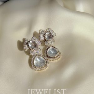 The Bow-Tie Drops Classic White Earrings Jewelist Jewellery