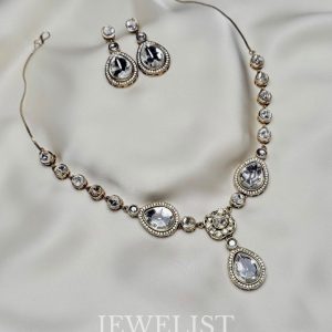 Regal Polki Drop Set by Jewelist.pk | Pakistani Jewellery Necklace and Earrings