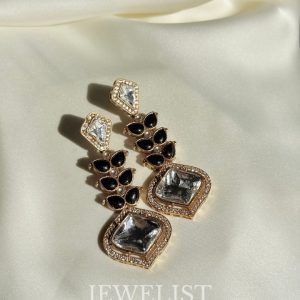 Zari Leaf Earrings Black – Jewelist.pk