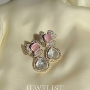 The Bow-Tie Drops Blush Pink Earrings Jewelist Jewellery