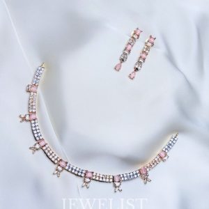Seraphina Necklace Set Gold Pink – Jewelist.pk