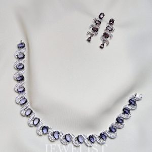 Purple Rivulet Gemstone earrings and necklace