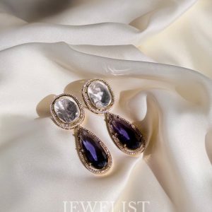 Purple Drop Earrings by Jewelist.pk