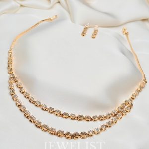 Double-Layered Diamondette Necklace by Jewelist.pk