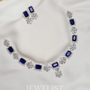 Luxe Link Set by Jewelist.pk with sapphire stone color