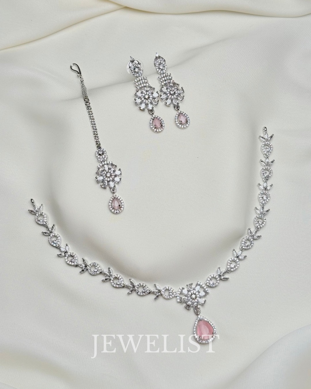 Petal Cascade Set Pink – Jewelist.pk