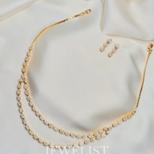 Double-Layered Diamondette Necklace by Jewelist.pk