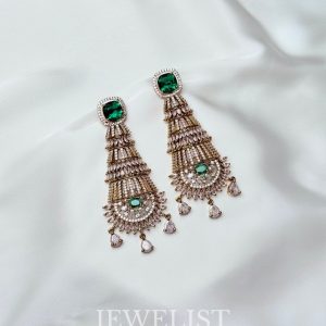Dynasty Cascade Earrings Emerald Green