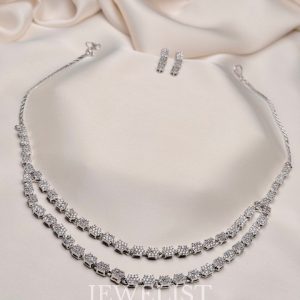 Double-Layered Diamondette Necklace by Jewelist.pk
