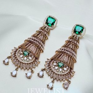 Dynasty Cascade Earrings Emerald Green