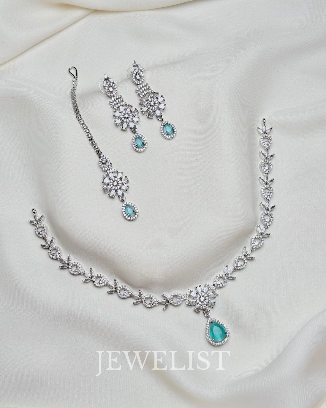 Petal Cascade Set Aqua – Jewelist.pk