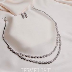 Double-Layered Diamondette Necklace by Jewelist.pk