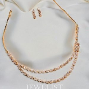 Double-Layered Diamondette Necklace by Jewelist.pk