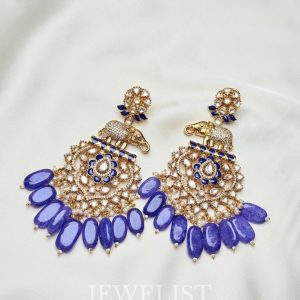 Azure Elephantine Earrings blue elephant statement design by Jewelist.pk