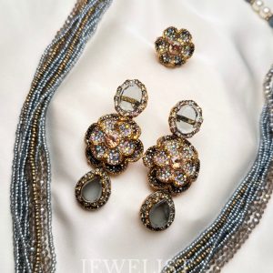 Flora Jewellery Set multi strand beaded necklace by Jewelist.pk