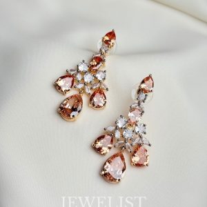 Champagne Dew Necklace Set crystal drops by Jewelist.pk