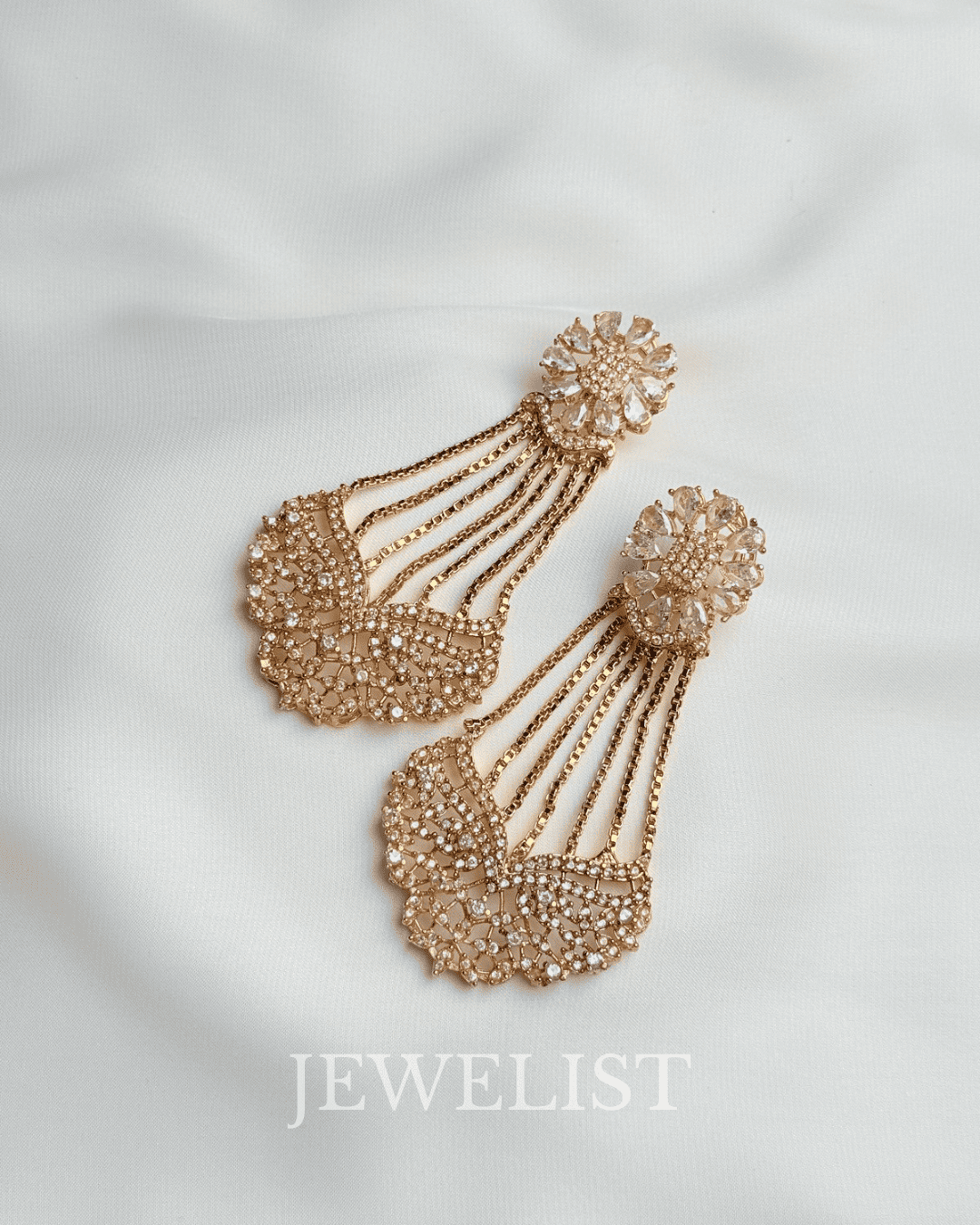 Lyra Gold Tone Earrings festive artificial jewellery Pakistan