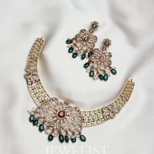 Empress Arch Necklace Set pearl Pakistani jewellery by Jewelist