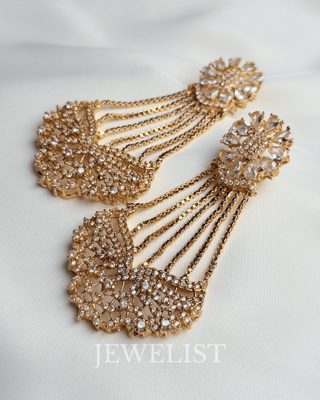 Lyra Gold Tone Earrings festive artificial jewellery Pakistan