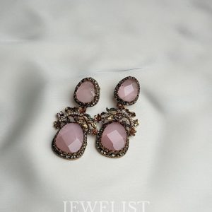 Mosaic Petal Earrings colorful statement crystal earrings Pakistan - purple