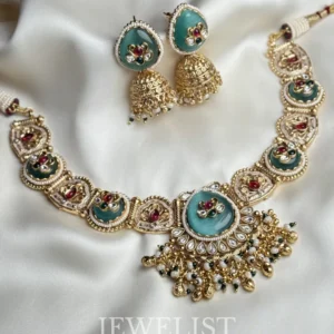Turquoise Meena Set