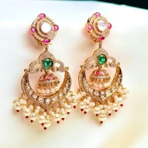 Dilara Chandbalis multicolor pearl chandbali earrings by Jewelist